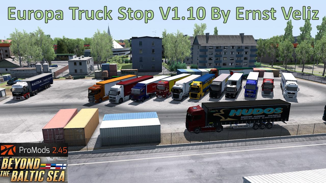 Трак европа 3 версии. Euro Truck Simulator 2 Европа. Europa Truck stop ETS 2. Euro Truck Simulator 2 больше грузовиков на парковке. Euro Truck Simulator 2 "военный негабаритный груз для DLC Beyond the Baltic Sea.