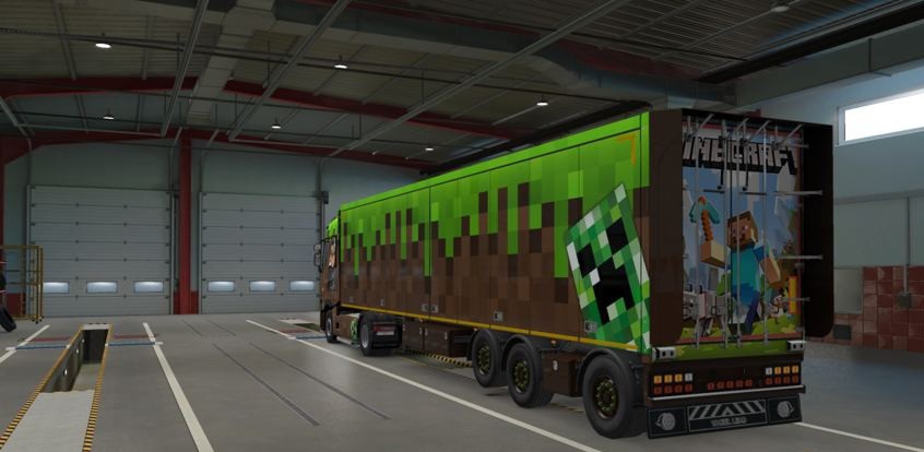 Minecraft Paint Job For Scs Box Trailer Ets 2 Mods Ets2 Map Euro Truck Simulator 2 Mods Download