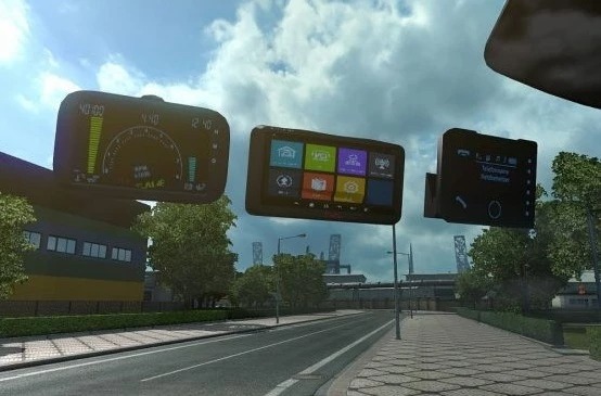 TOLL PASS DEVICE, GPS, SPEEDOMETER (HMZMODS) 1.41 - ETS 2 mods, Ets2