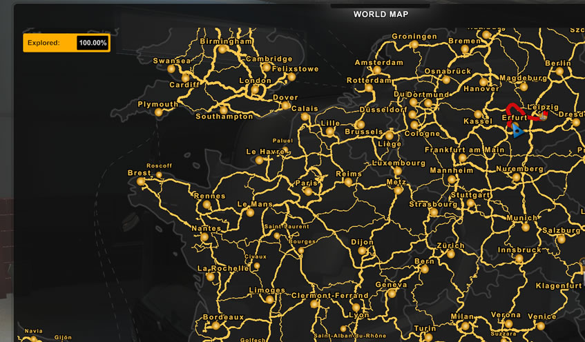 100% opened map in ETS2 1.43 Profile - ETS 2 mods, Ets2 map, Euro truck ...