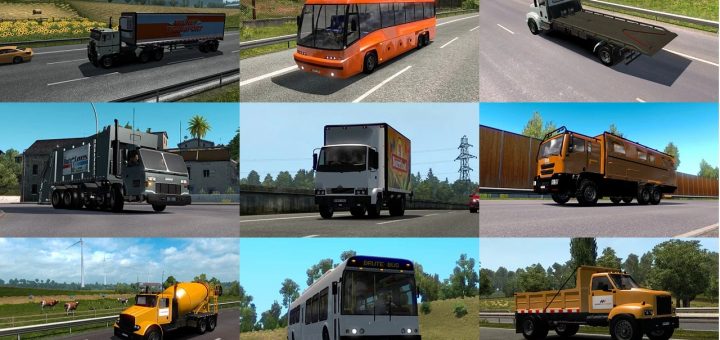 ETS2: GTA V Classic Cars in Traffic Pack v1.9.2 [1.41.x] v 1.9.4 Trucks,  Mods, Other, AI Mod für Eurotruck Simulator 2