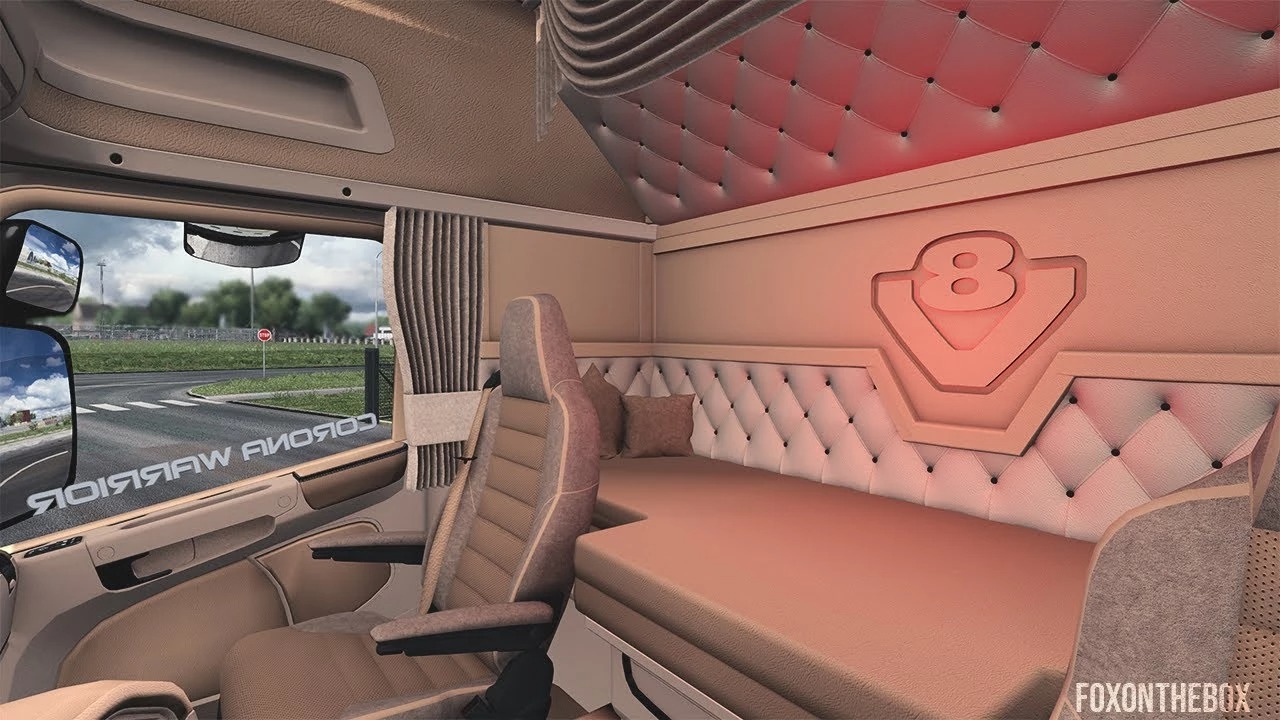 Белый салон скания. ETS 1.38 Scania Interior. ETS 2 Scania ng Interior. Scania s Interior ETS 2. Scania Tuning Interior.