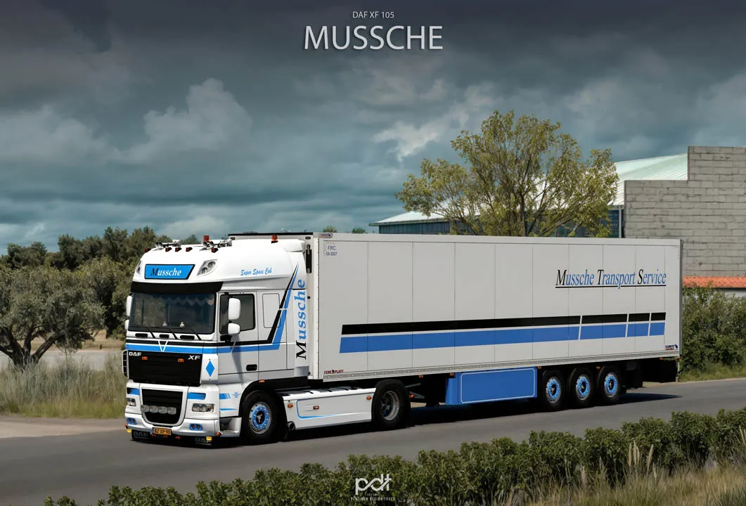 DAF XF 105 + Trailer “Mussche Transport” v5.0 1.60