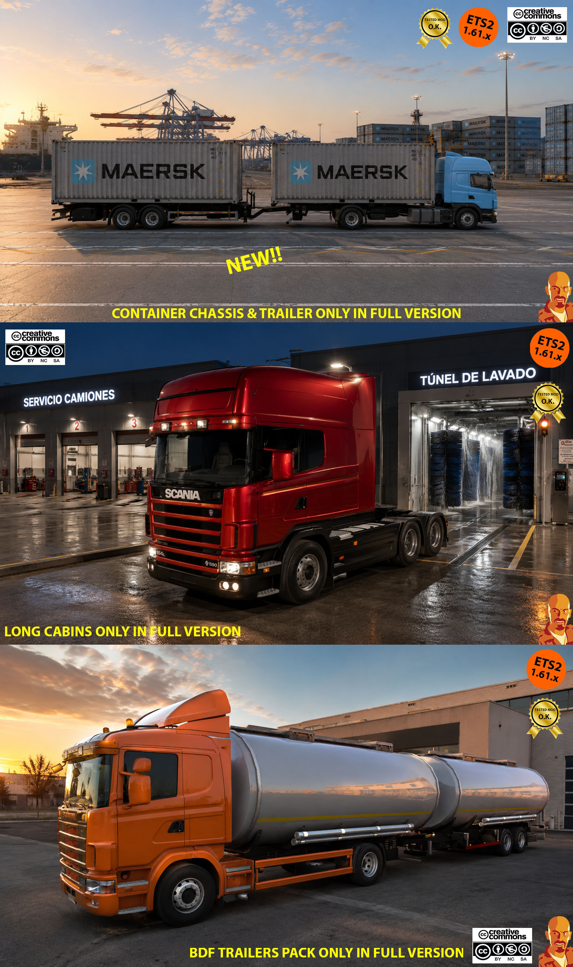 SCANIA MEGAMOD v8.0 ETS2 1.60-1.61.x WITH CONTAINERS CARGO thumbnail 2